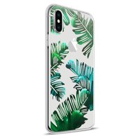 Coque souple feuilles vertes coque transparente iPhone X XS - Transparente