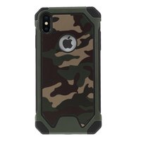 Coque en TPU Soft Camouflage Leatherette pour iPhone XS Max - Vert