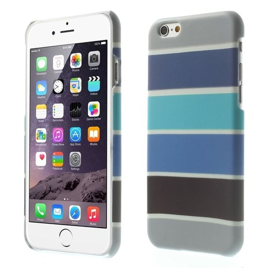 Coque Glow in the Dark pour iPhone 6 / 6s - Coque rayée bleu gris