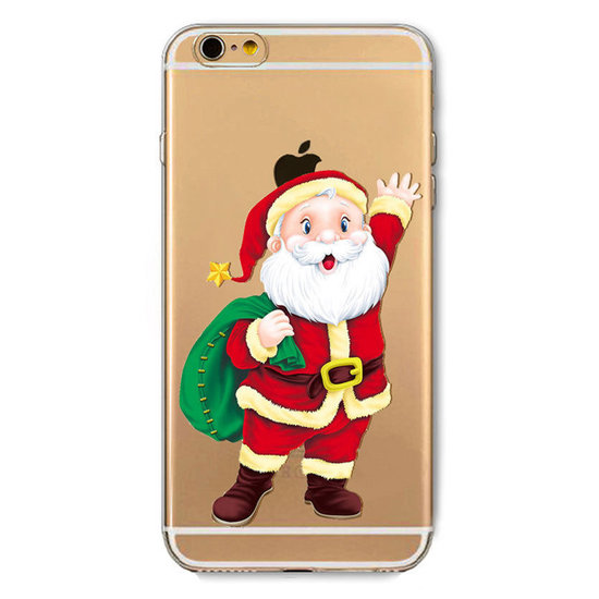 Housse de Noël iPhone 6 Plus 6s Plus Housse de Noël Housse en silicone TPU Santa