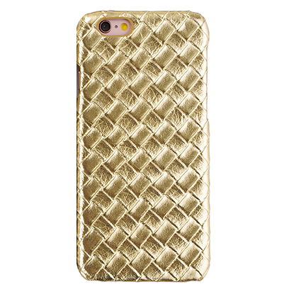 Étui rigide en or de luxe pour iPhone 6 6s, structure 3D tissée.