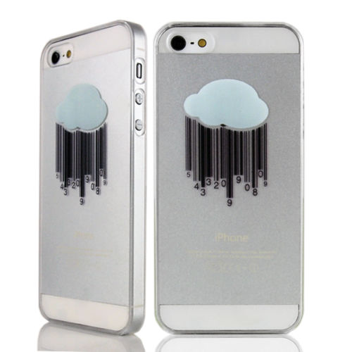Étui rigide robuste avec nuage Étui de pluie transparent pour iPhone 4 et 4s
