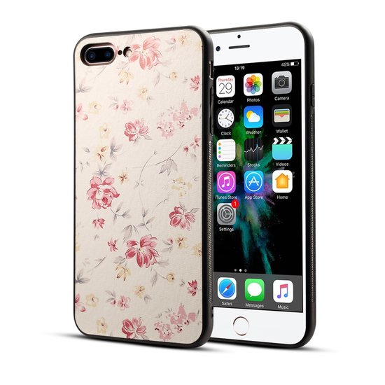 Étui à fleurs classique pour iPhone 7 Plus 8 Plus - Rose pastel