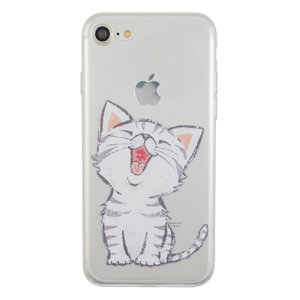 Coque Transparente En Silicone Blanc Pour Chat Iphone 7 8 Et Se